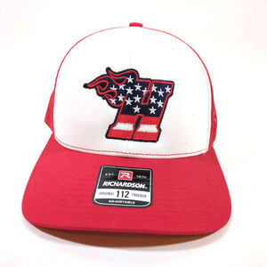 Jimmy John’s Mequon Heat Richardson 112 Trucker Snapback Hat Red White Blue NEW